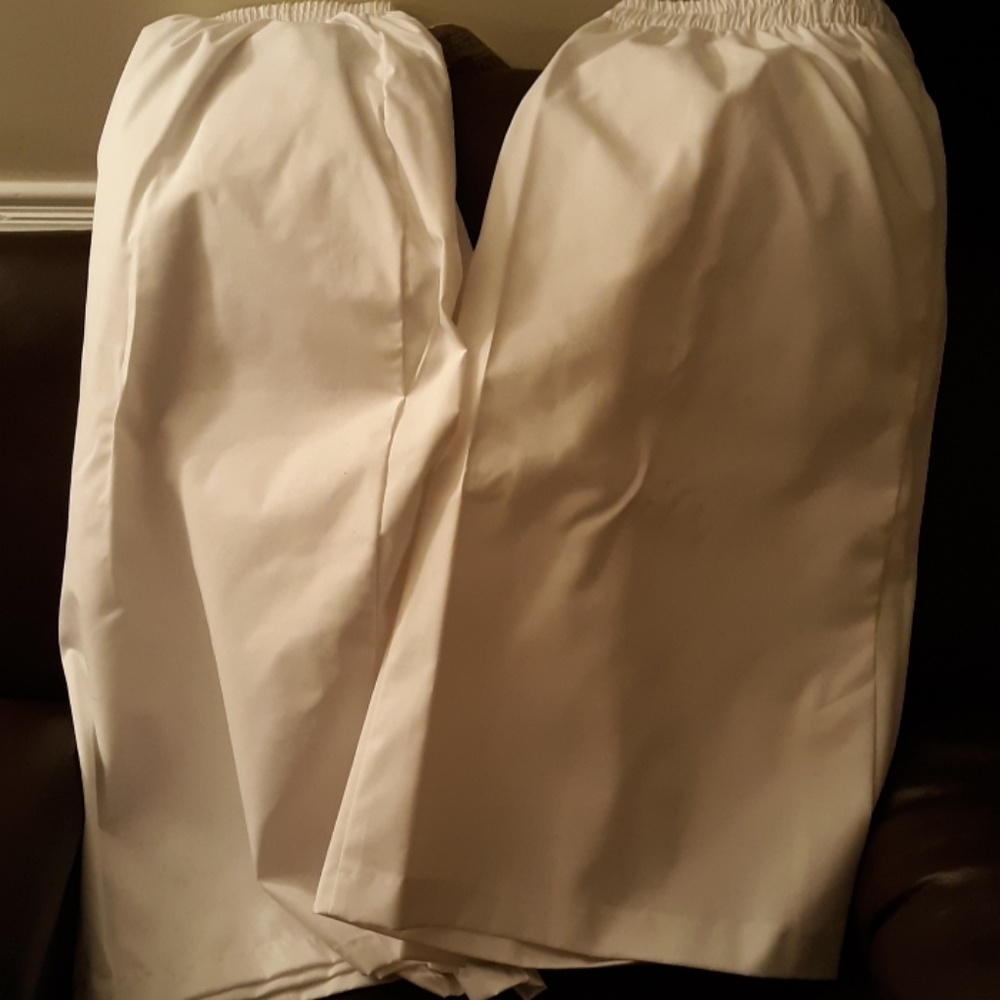 TWO White usher or nursing skirts with elastic